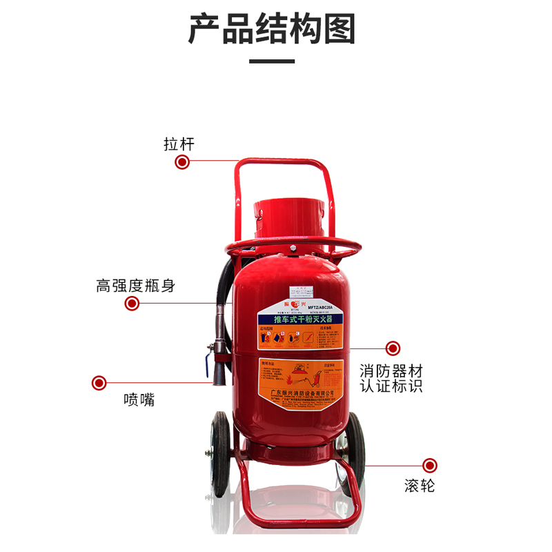 推车式干粉灭火器MFTZ/ABC20A的性能特点有哪些？适用于哪些火灾类型？